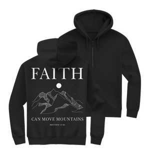 Herren Zipper Hoodie faith minimalistisch matthew 17:20