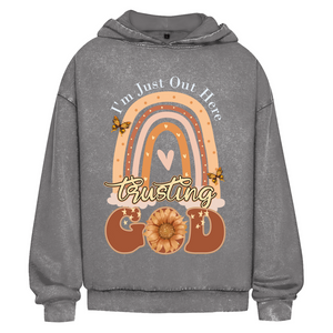 Oversize Washed Hoodie trusting god