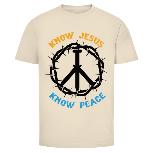 Herren T-Shirt know jesus know peace