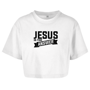 Damen Oversize Crop Top jesus is the answer