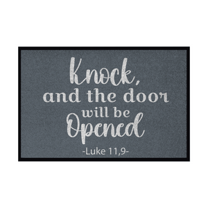 Fußmatte mit Gummirand knock and the door will be opened luke 11,9