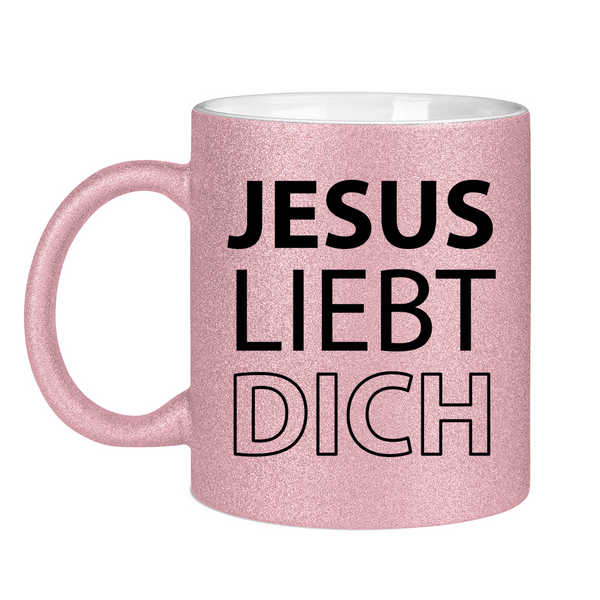 Glitzertasse jesus liebt dich