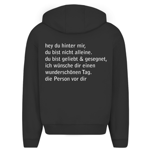 Oversize Zipper Hoodie hey du hinter mir