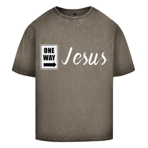 Oversize Washed T-Shirt one way jesus