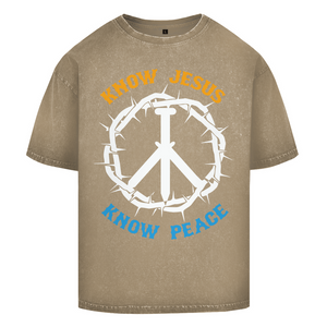Oversize Washed T-Shirt know jesus know peace