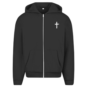 Oversize Zipper Hoodie kreuz