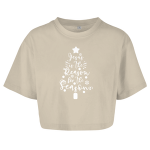 Damen Oversize Crop Top jesus is the reason for the season