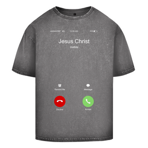 Oversize Washed T-Shirt jesus christ is calling