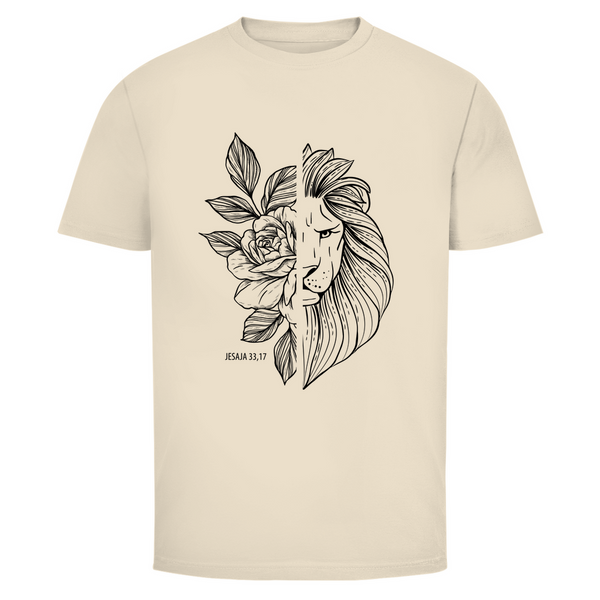 Herren T-Shirt Blume Löwe jesaja 33,17