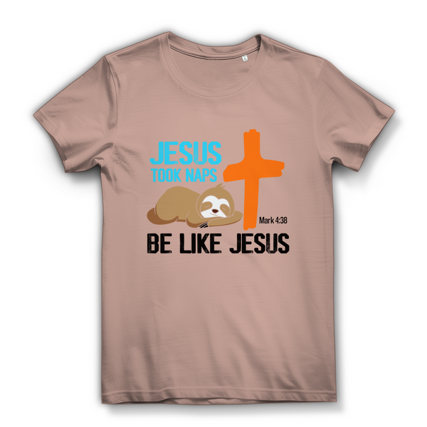 Damen  Bio T-Shirt jesus took naps mark 4:38 faultier