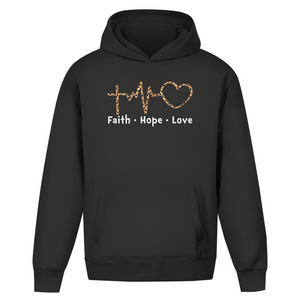 Oversize Hoodie Ohne Kordel faith hope love