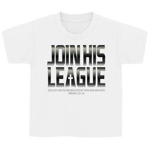 Kinder T-Shirt Join his league romans 3:25-26