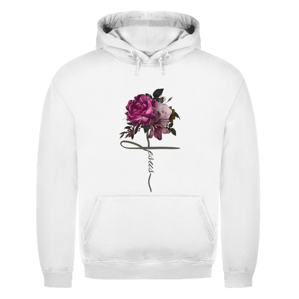 Herren Hoodie jesus blumen