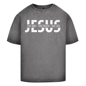 Oversize Washed T-Shirt jesus the way the truth the life