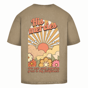 Oversize Washed T-Shirt great is thy faithfulness lamentations 3:23