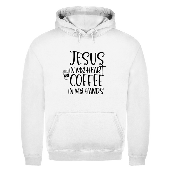 Herren Hoodie jesus in my heart coffee in my hands