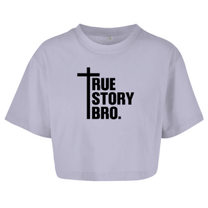 Damen Oversize Crop Top true story bro