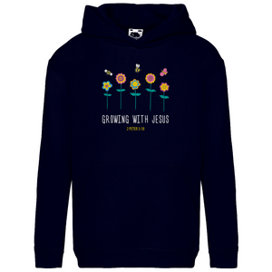Kinder Hoodie growing with jesus 2 peter 3:18