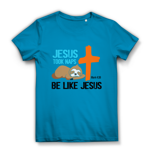 Damen  Bio T-Shirt jesus took naps mark 4:38 faultier