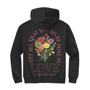Herren Zipper Hoodie be done in love 1 corinthians 16:14