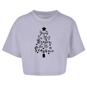 Damen Oversize Crop Top jesus is the reason for the season