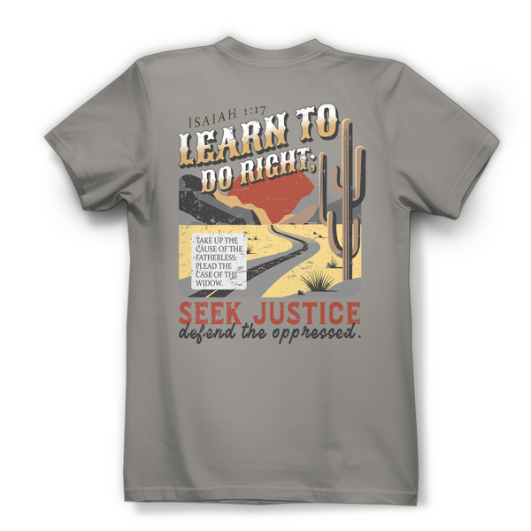 Damen Bio T-Shirt learn to do right isaiah 1:17