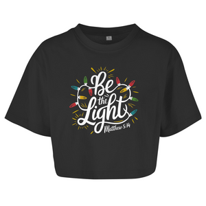 Damen Oversize Crop Top be the light matthew 5:14