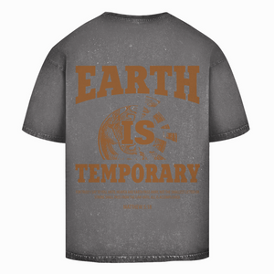 Oversize Washed T-Shirt earth ist temporary matthew 5:18