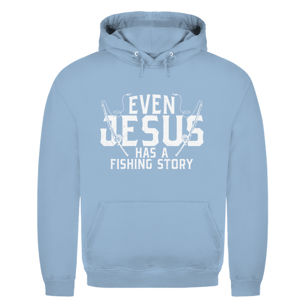 Herren Hoodie even jesus has a fishing story angler