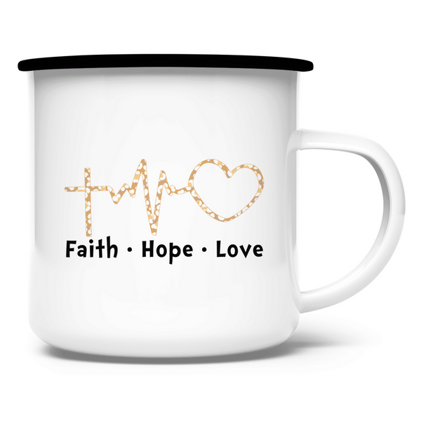 Emaille Tasse faith hope love