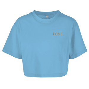 Damen Oversize Crop Top let all that you do be done in love