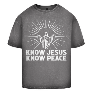 Oversize Washed T-Shirt know jesus know peace