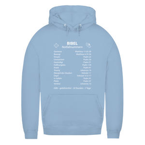 Damen Hoodie bibel notfallnummern