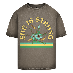 Oversize Washed T-Shirt she is strong