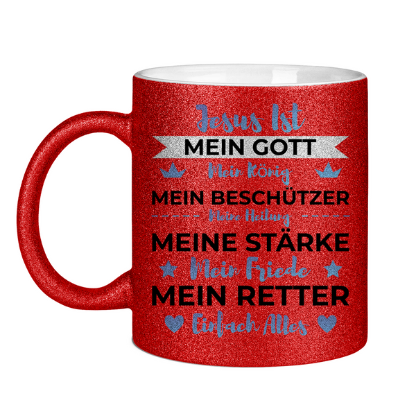 Glitzertasse jesus ist mein gott