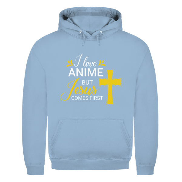 Herren Hoodie i love anime but jesus comes first