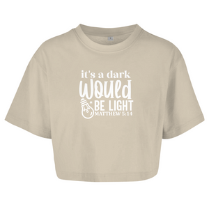 Damen Oversize Crop Top would be light matthew 5:14