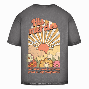 Oversize Washed T-Shirt great is thy faithfulness lamentations 3:23