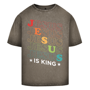 Oversize Washed T-Shirt jesus is king retro