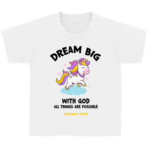 Kinder T-Shirt with god all things are possible matthew 19:26