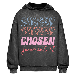 Oversize Washed Hoodie chosen jeremiah 1:5