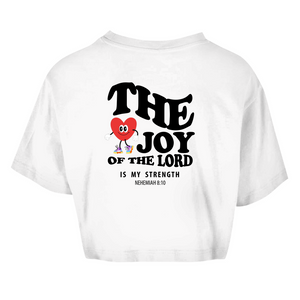 Damen Oversize Crop Top the joy of the lord nehemiah 8:10