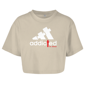 Damen Oversize Crop Top addicted to jesus