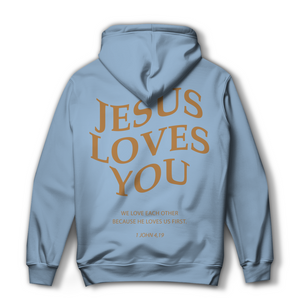 Damen Hoodie jesus loves you 1 john 4,19