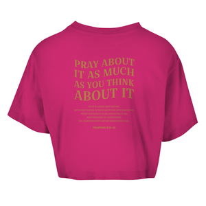 Damen Oversize Crop Top pray about it philippians 4:6-7