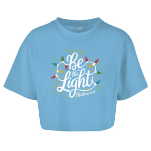 Damen Oversize Crop Top be the light matthew 5:14