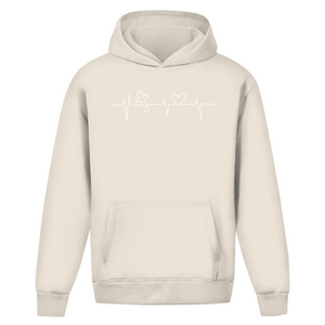 Oversize Hoodie Ohne Kordel Herzschlag Kreuz