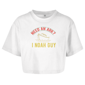 Damen Oversize Crop Top need an ark i noah guy