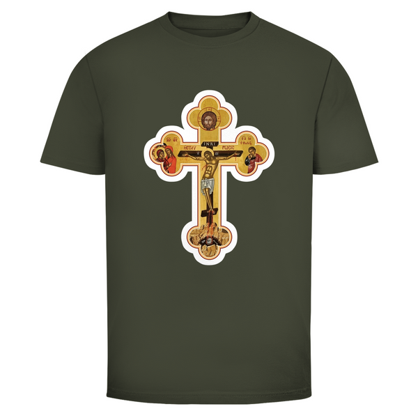 Herren T-Shirt Griechisch Orthodoxe Jesus Kreuz