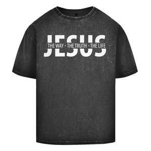 Oversize Washed T-Shirt jesus the way the truth the life